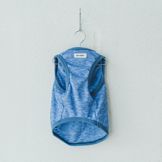 スラブヴィンテージワッフルタンク -ブルー-|フレブル服andCharlie