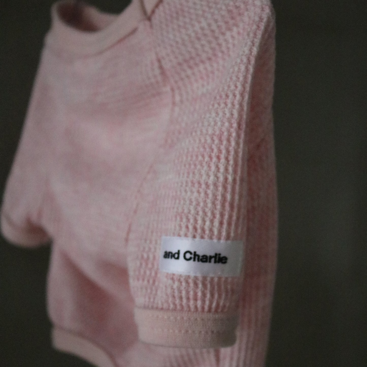 スラブヴィンテージワッフルラグラン -ピンク-|フレブル服andCharlie