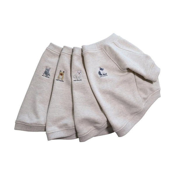 [宇田川新聞コラボ] 刺繍ラグラン [クリーム] - #andCharlie# - #アンドチャーリー#- #フレンチブルドッグ#- #フレブル#