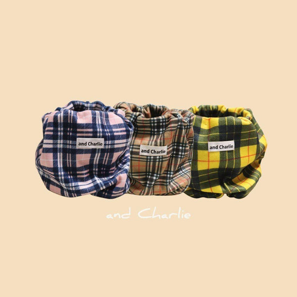 ネックウォーマー-タータンチェックベージュ- - #andCharlie# - #アンドチャーリー#- #フレンチブルドッグ#- #フレブル#